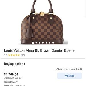 Alma BB Louis Vuitton Handbag